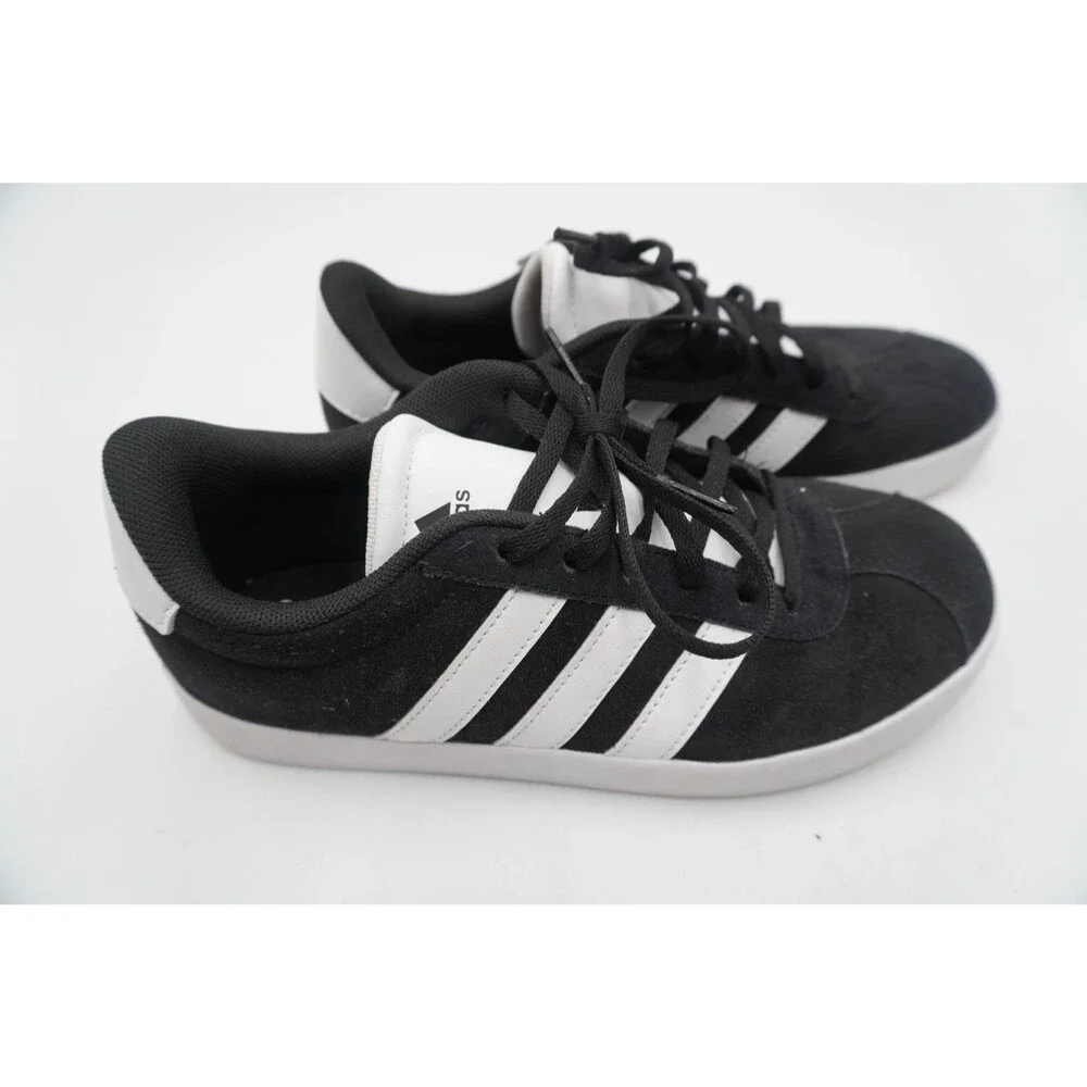 Adidas Unisex Kid's Lace Up VL Court 3.0 Sneakers JL3 Black Size US:4 UK:3.5